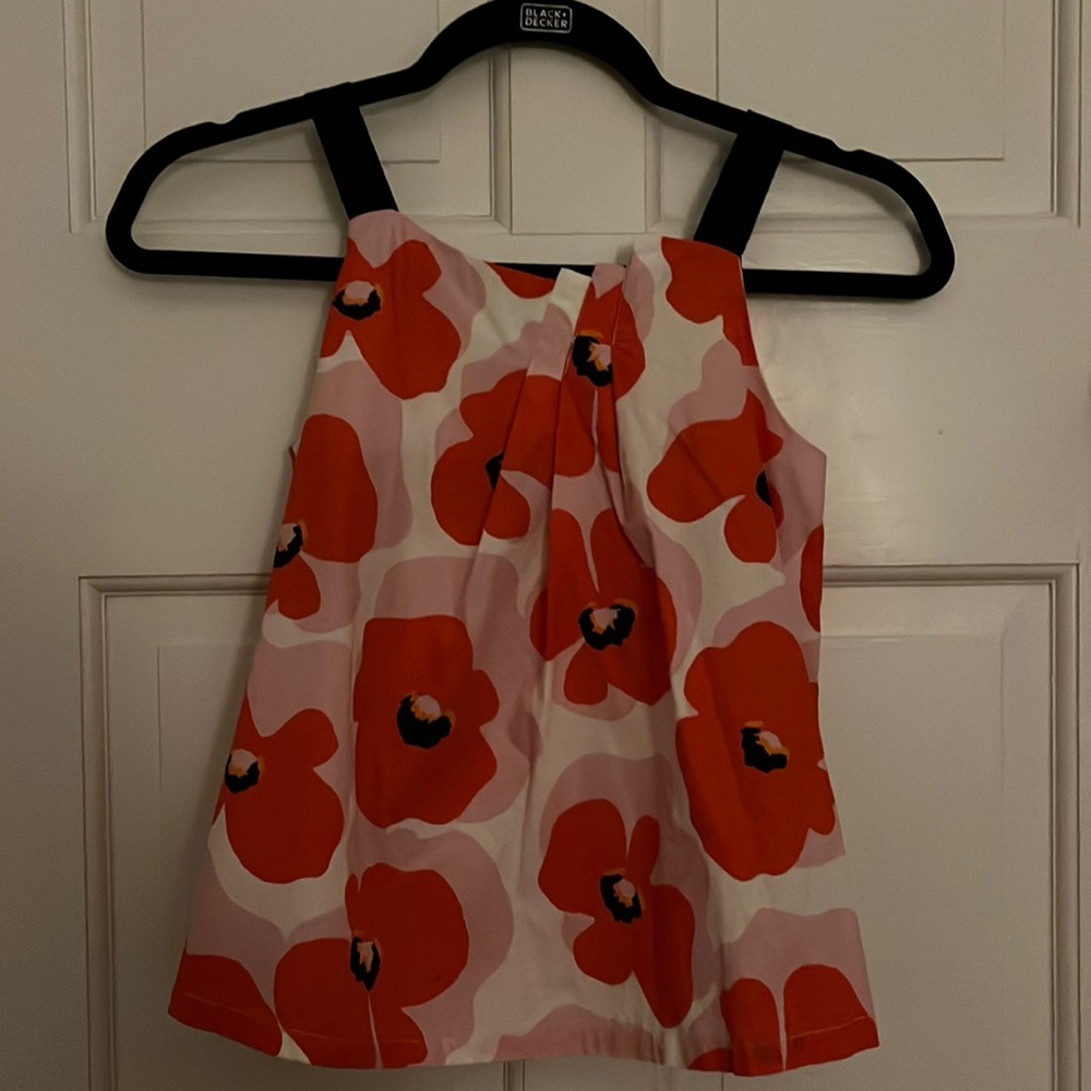 Catimini Orange and Pink Flower Blouse